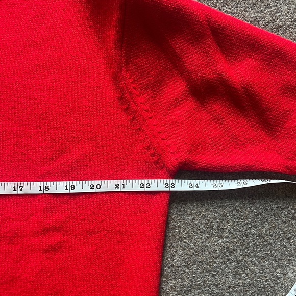 Vintage Haband Red V Neck Knit Long Sleeve Pullover Sweater Navy Trim Men’s XL - Picture 13 of 13
